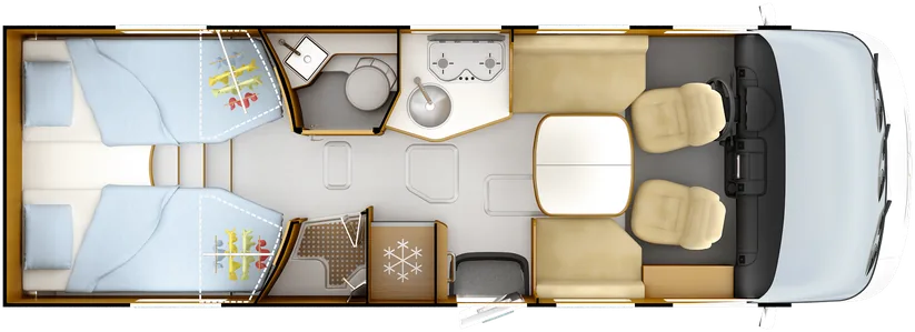 Grundriss Rapido 8066dF – Tagstellung